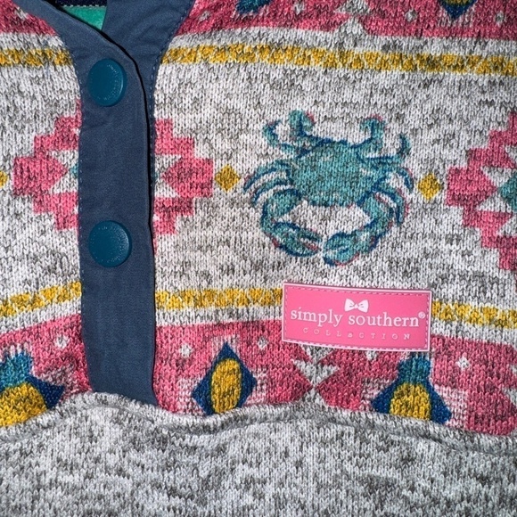 EUC Simply Southern Nautical Crab Pineapple Pullover Size Medium - Picture 4 of 6
